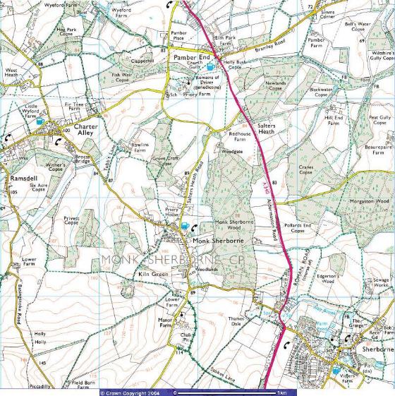 Map of Monk Sherborne